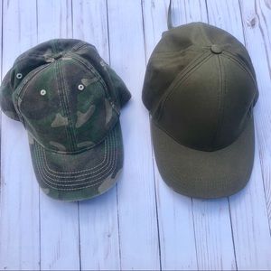 Olive Green and Camo Dad hats